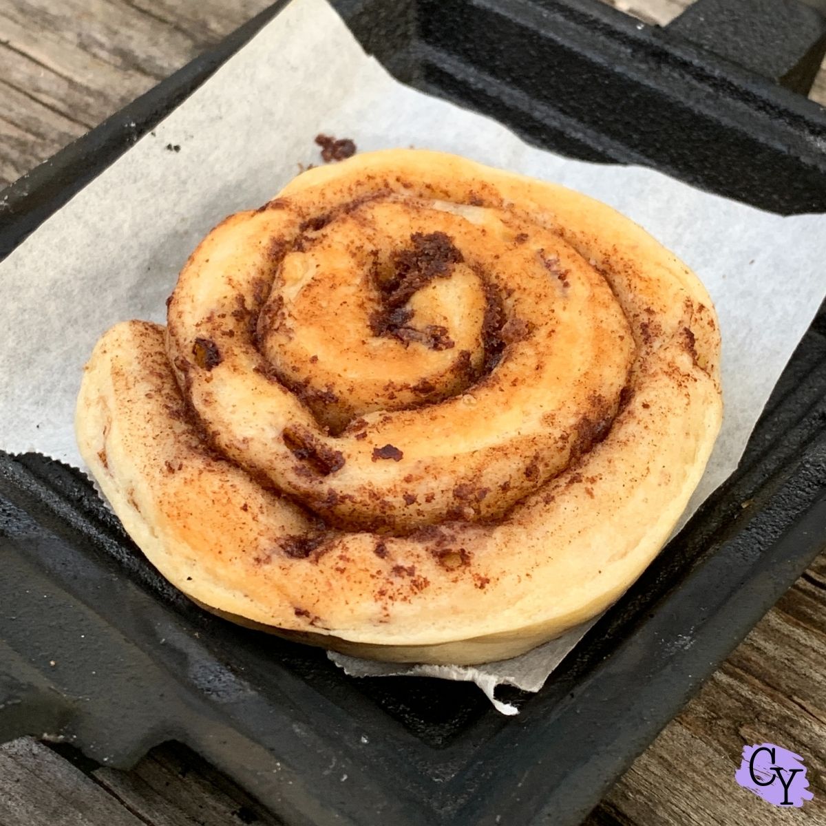 Pie Iron Cinnamon Roll